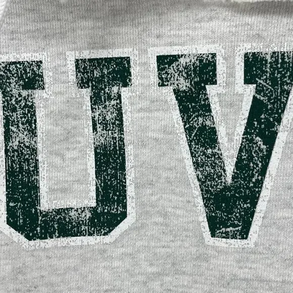 UNIVERSITY OF VERMONT Hoodie Womens M Catamounts Cropped Cutout Fleece Gray - Picture 9 of 15